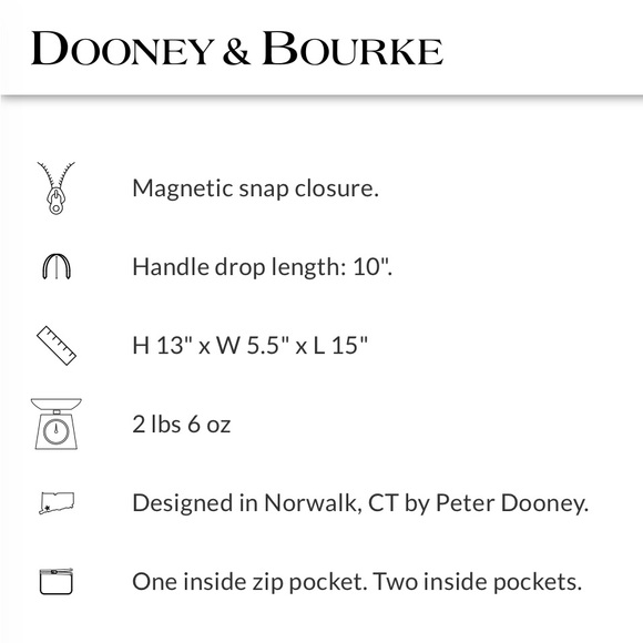 Dooney & Bourke New Authentic Pebble Grain Extra Large Courtney Sac. Black - Picture 4 of 6